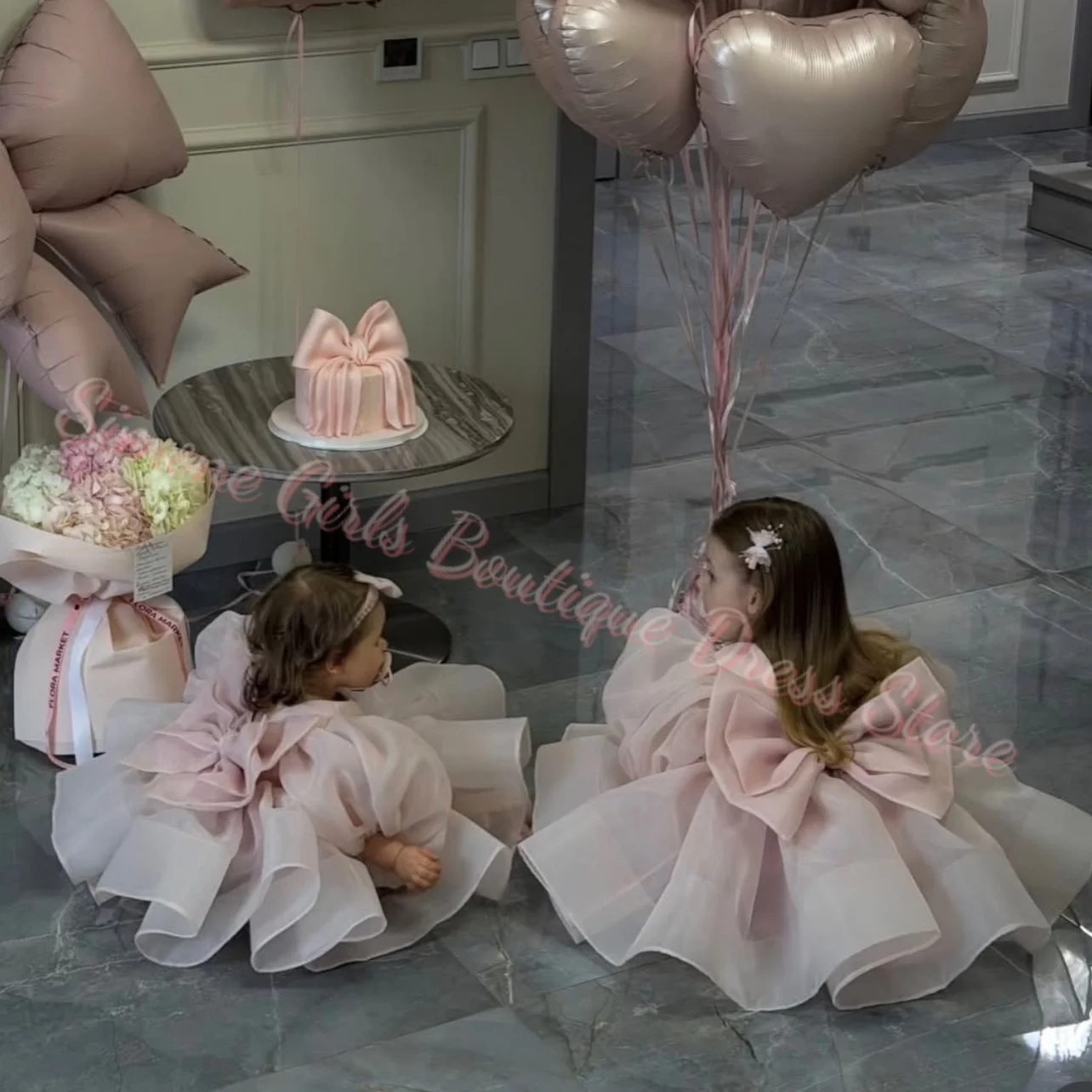 robe-de-demoiselle-d'honneur-de-luxe-personnalisee-pour-mariage-et-ceremonie-rose-grand-nœud-tulle-volumineux-robe-de-soiree-formelle-pour-enfants-anniversaire-invitee