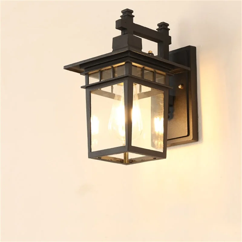 TEMAR Outdoor Wall Lamp LED Classical Retro Black Light Sconces Waterproof Decorative for Home Aisle