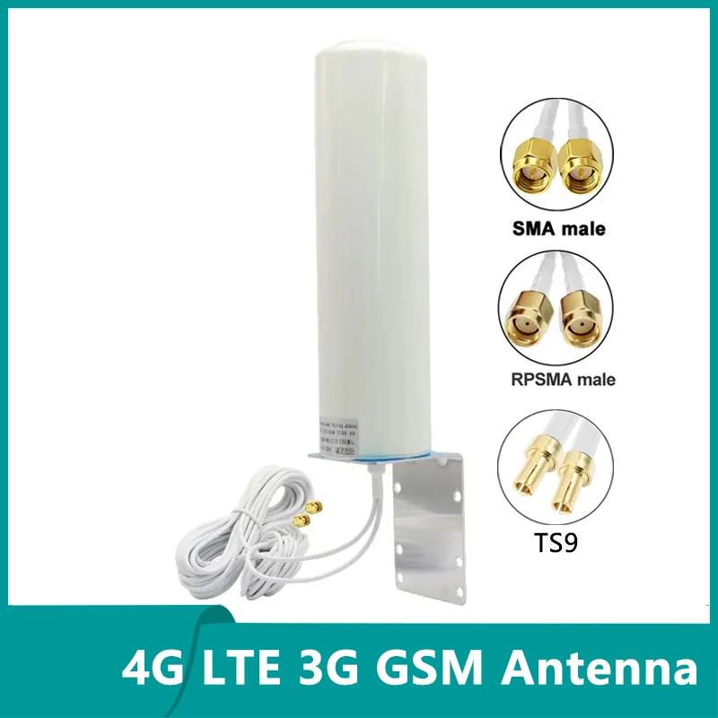 2*2 Cable TS9 SMA RPSM Male  4G LTE 3G GSM IP67 Mimo Outdoor Waterproof Aerial 28dbi Omni WiFi Router Antenna for Wireless