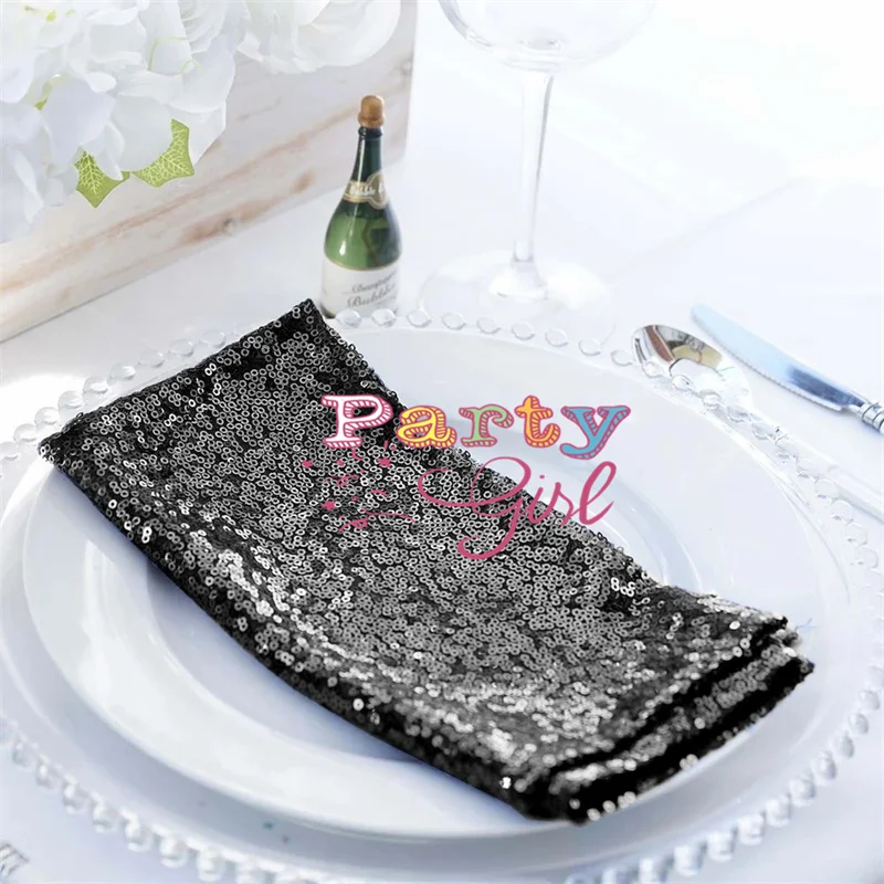 50pcs 40x40cm Sequin Table Napkin  For Wedding Event Banquet Tablecloth Napkins Hotel Decoration