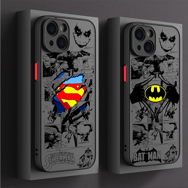 Phone Case for iPhone 12 Mini XS X 14 Pro Max 7 6S 8 Plus SE 15 11 Pro XR 13 B-Batman Spider S-Superman logo Soft Silicone Cover