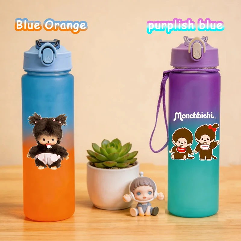 

750ML Monchhichi Color Water Cup Cartoon Anime Print Girls Drinking Bottles Boys Girls Outdoor Portable Strawing Cups Gifts Hot
