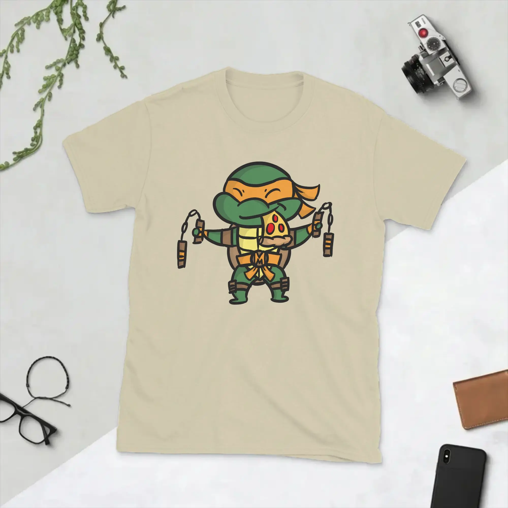 Cartoon Chibi Ninja T-Turtles Men's T Shirts  Funny Tees Short Sleeve O Neck T-Shirts Pure Cotton Party Clothes