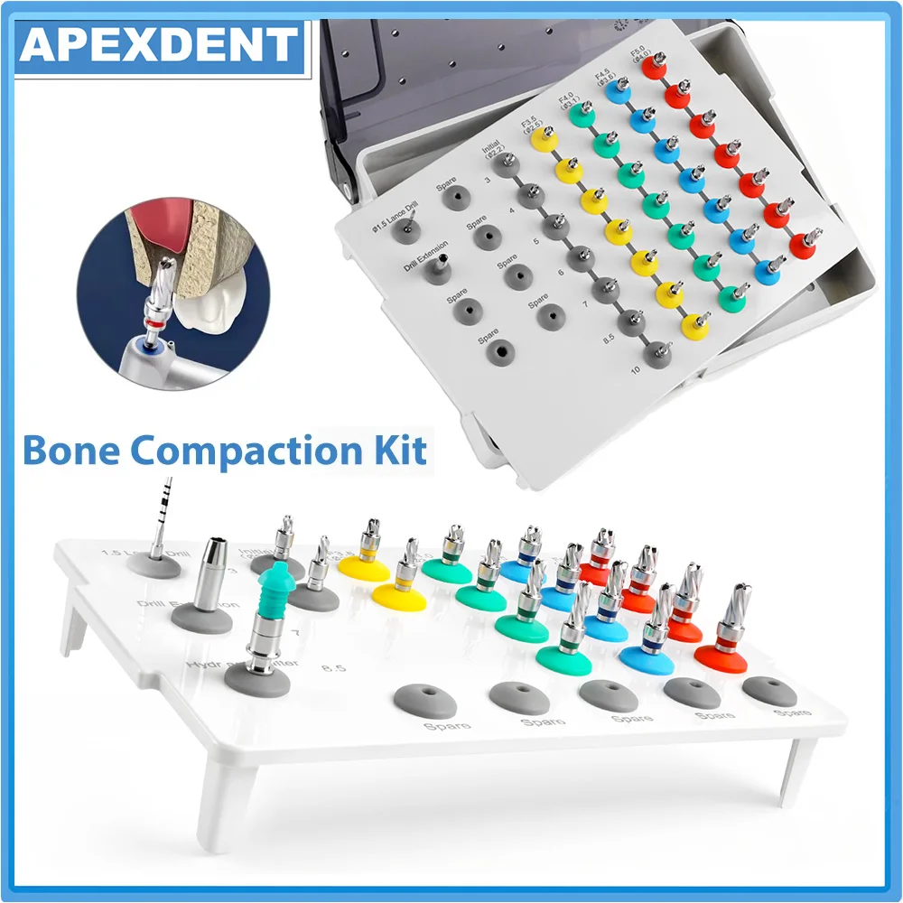APEXDENT Dental Bone Compaction Kit Fit Hiossen Implant Soft Bone & Sinus Lift Dentistry Surgery Instruments