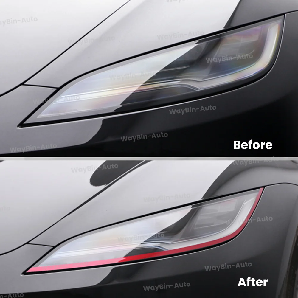 For Tesla Model 3 Highland 2024 2Pcs/Set Car sticker Demon Eye Headlight Strips Decals Strips Auto Exterior 2024 Accessories