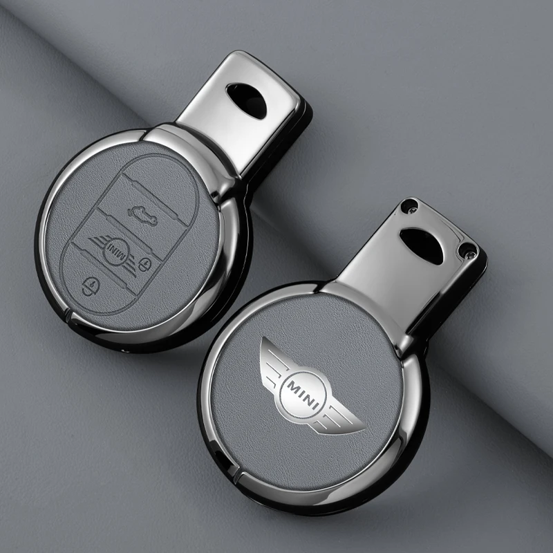 Leather Car Remote Fob Key Case Cover Holder Shell for BMW MINI COOPER S ONE JCW F54 F55 F56 F57 F60 CLUBMAN COUNTRYMAN Keychain view 5