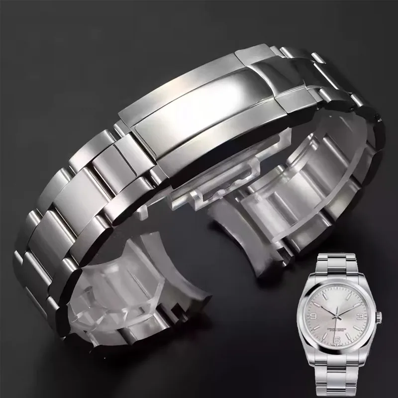 904 الفولاذ المقاوم للصدأ حزام (استيك) ساعة ل رولكس أويستر الأبدي Datejust دايتونا الغواصة الفاخرة الرجال حزام ساعة اليد 20 مللي متر 21 مللي متر