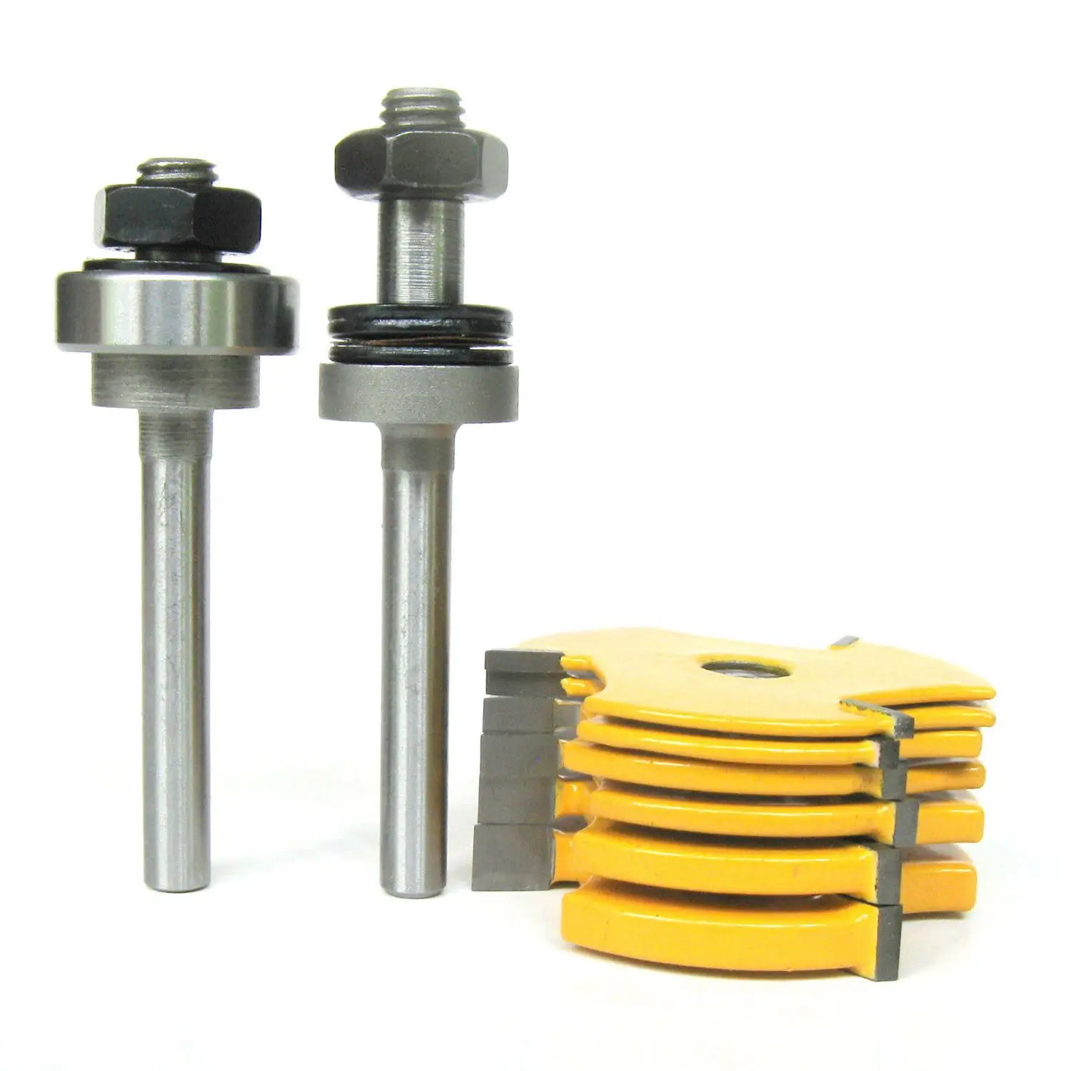 

ABBY-8Pc 1/4Inch Shank Slot ,Assembly 6 Cutters & 2 Arbors Router Bit Set
