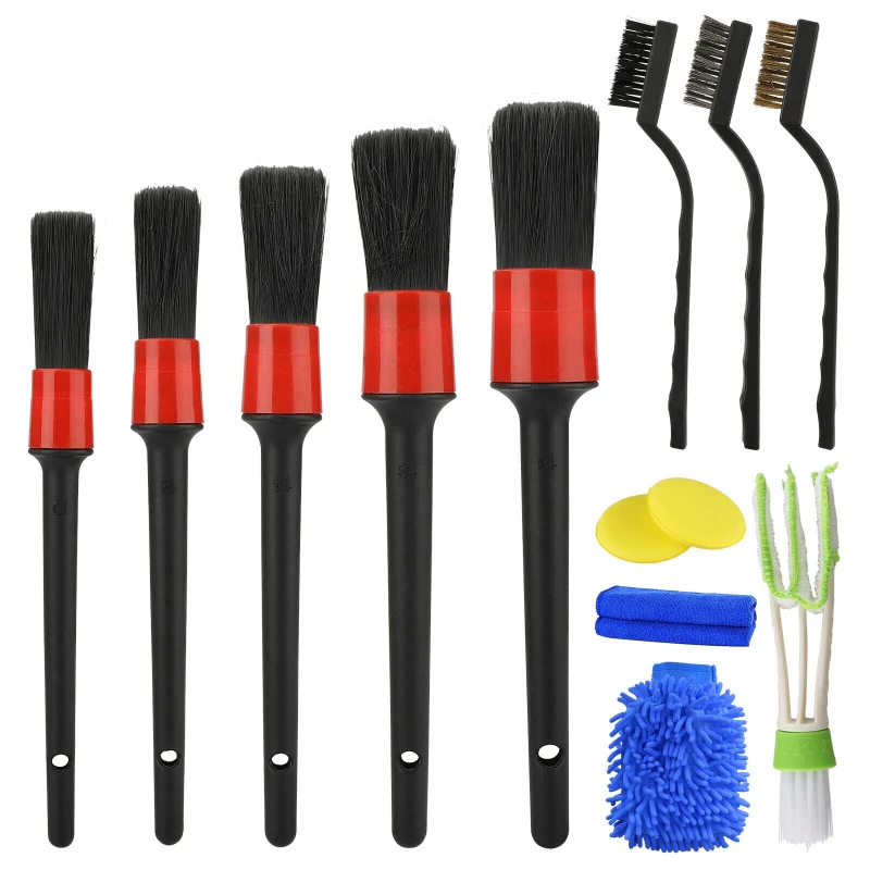 

9Pcs Car Wash Care Detailing Brush Set,for Cleaning Wheels, Dashboards, Vents And More,Car Cleaning Brushes, Car Accessories