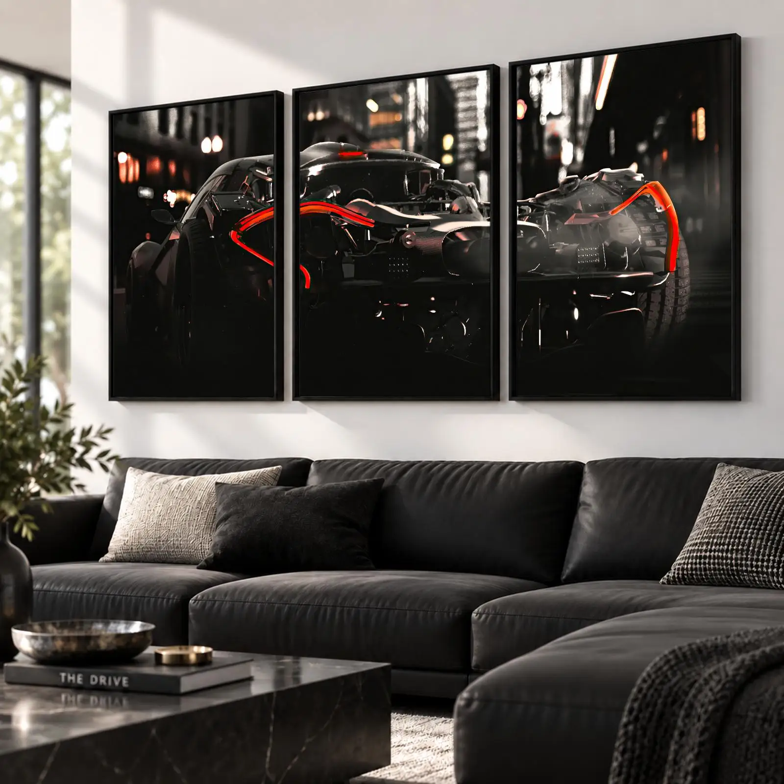 3pc Future Car Rear Painting Calligraphy Canvas Poster Set Wall Art Prints for Bedroom Living Room Home Decor Gift