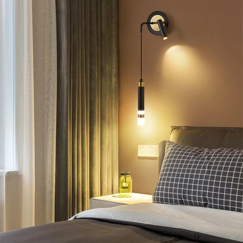 Lámpara LED de pared nórdica 2 en 1, candelabros y focos, iluminación interior, decoración del hogar, sala de estar y dormitorio, 5W, 3W