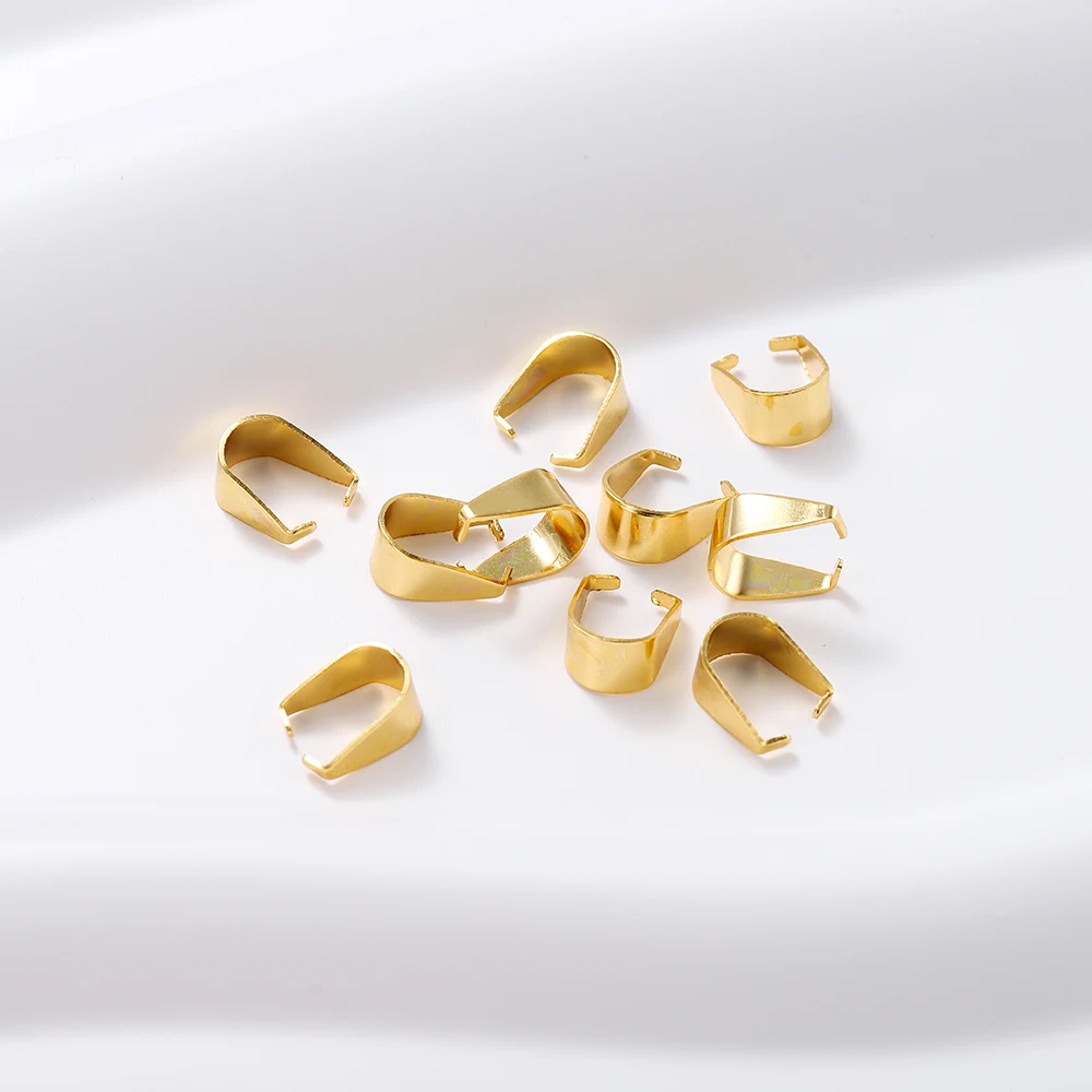 50pcs/lot Gold Color Stainless Steel Pendant Clips Melon Seeds Buckle Necklace Hook Connector For DIY Jewelry Making Findings image 6