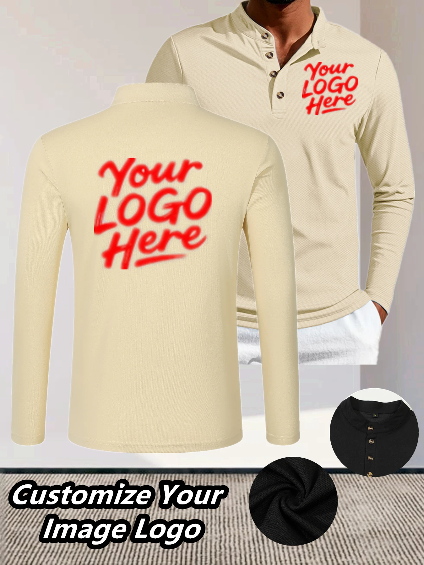 [Customized Product] Men's Polo shirt, quick-drying and sweat-wicking, breathable and lightweight, personalized image design