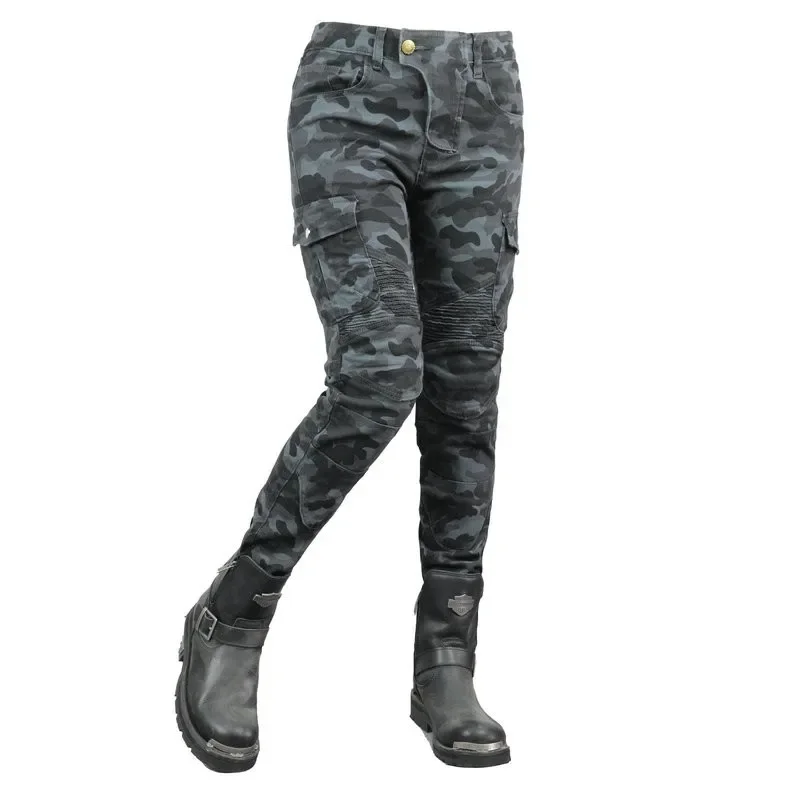 

Female Motorcycle Pants Volero Camouflage Protective Motocross Jeans Women Locomotive Fashion Casual Protection Trousers