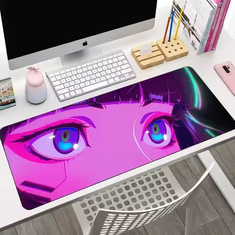 Pink Crystal Eye Mouse Pad Home Computer Anime Girl Gamer Accessories Keyboard Mousepad Laptop Kawaii Gaming Desk Mat XXL Carpet