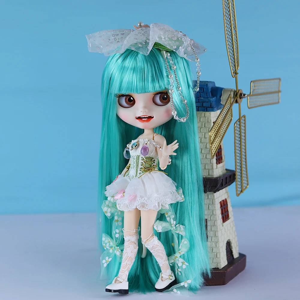ICY DBS Blyth Doll 30cm Fair Skin Matte Face Smiling Face Canines Doll 19 Joints Body Including Dress & Shoes Festival Girl Gift
