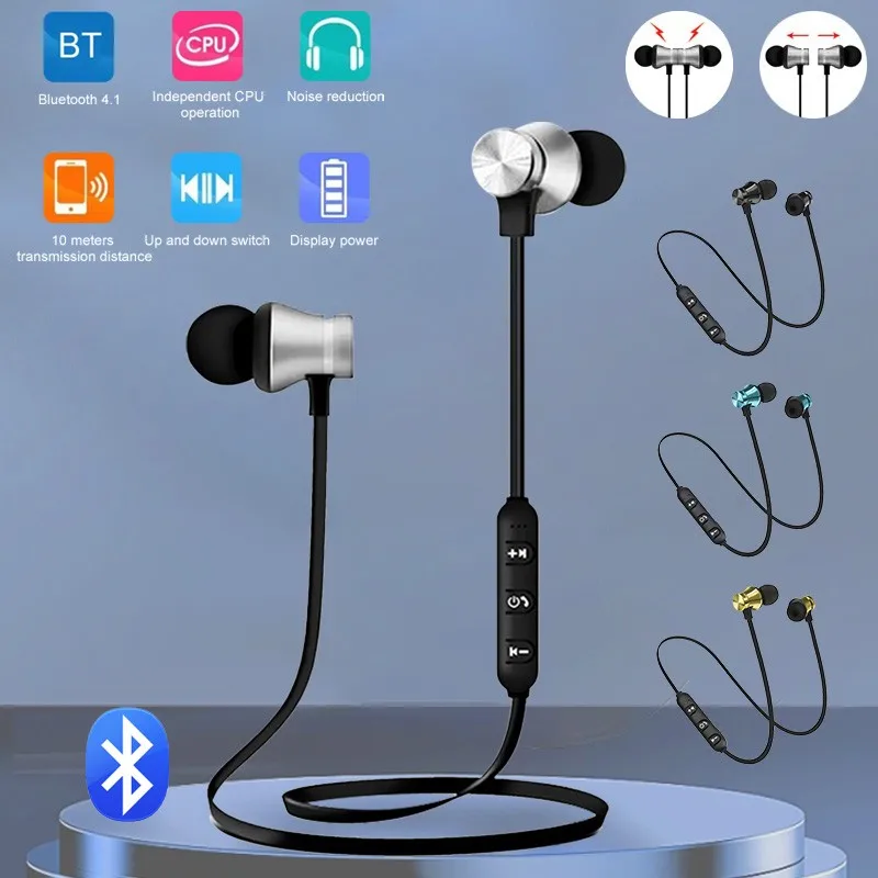 New Wireless Magnetic Bluetooth Earphone Hands Free Headset With Microphone Noise Reduction Earbuds For Huawei Phone Accessories