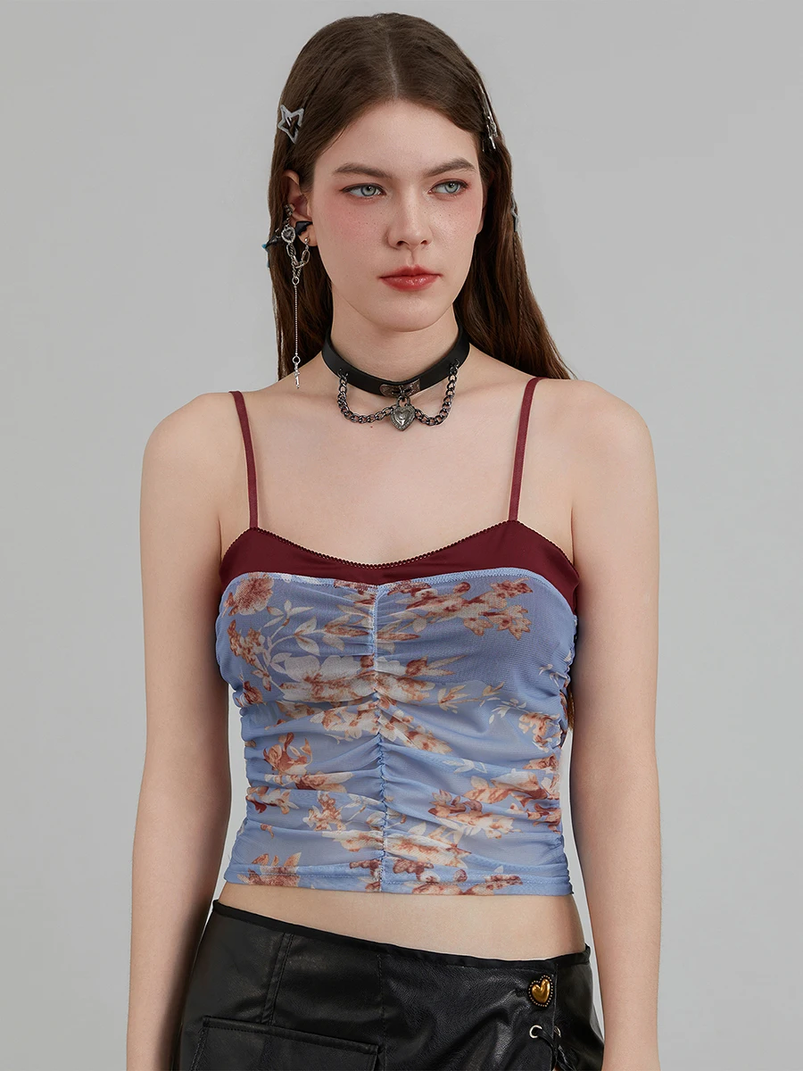 Zomer Uitgaan Crop Tops voor Vrouwen Y2k Kant Mesh Sheer Hemdje Sexy Laag Uitgesneden Mouwloos Backless Tank Vest Club streetwear