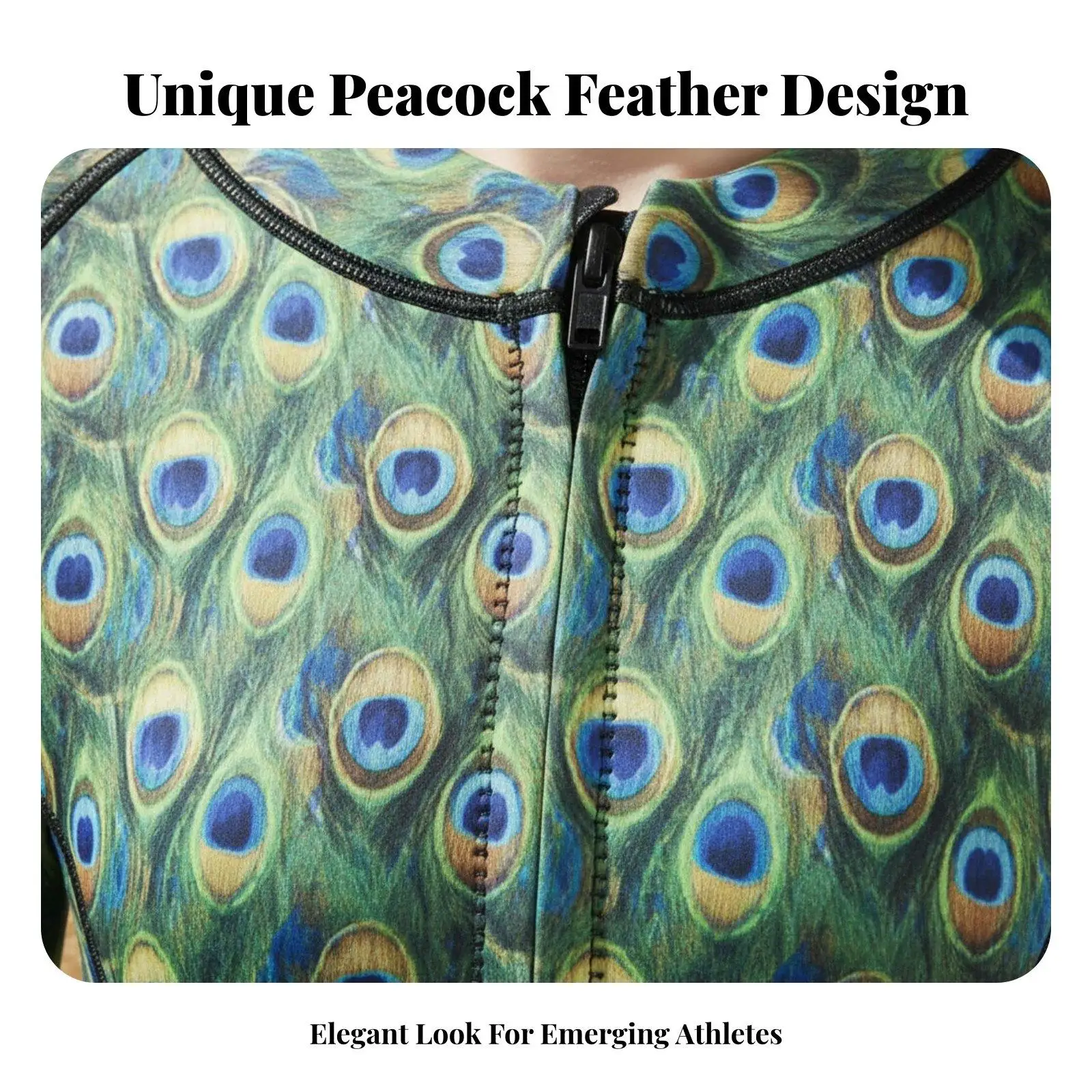 2mm Neoprene Diving Suit Peacock Pattern Long Sleeve Wetsuit Single Piece