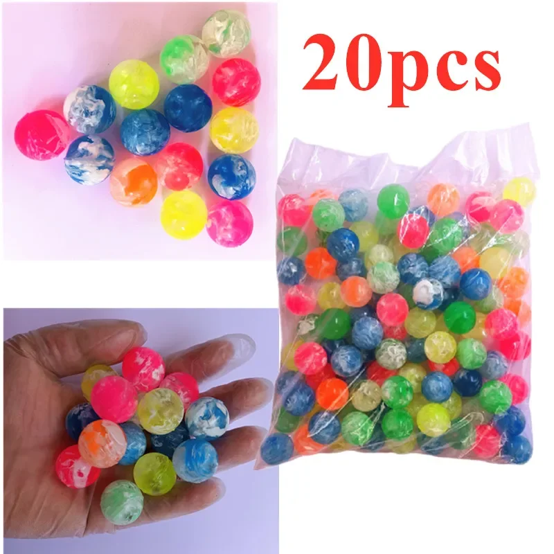 Rubber 19mm Cloud Bouncy Balls Funny Toy Jumping  Mini Neon Swirl Bouncing Balls Kids Sports Toy Balls Cat Toy