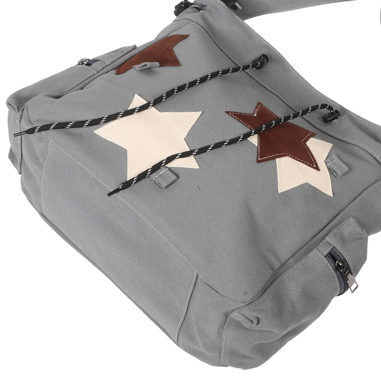 حقيبة ساعي الطالب ذات سعة كبيرة على شكل نجمة قماشية للمدرسة حقيبة كتف كروس للجنسين حقيبة يد كاجوال لطيفة للمراهقين والنساء والرجال #5