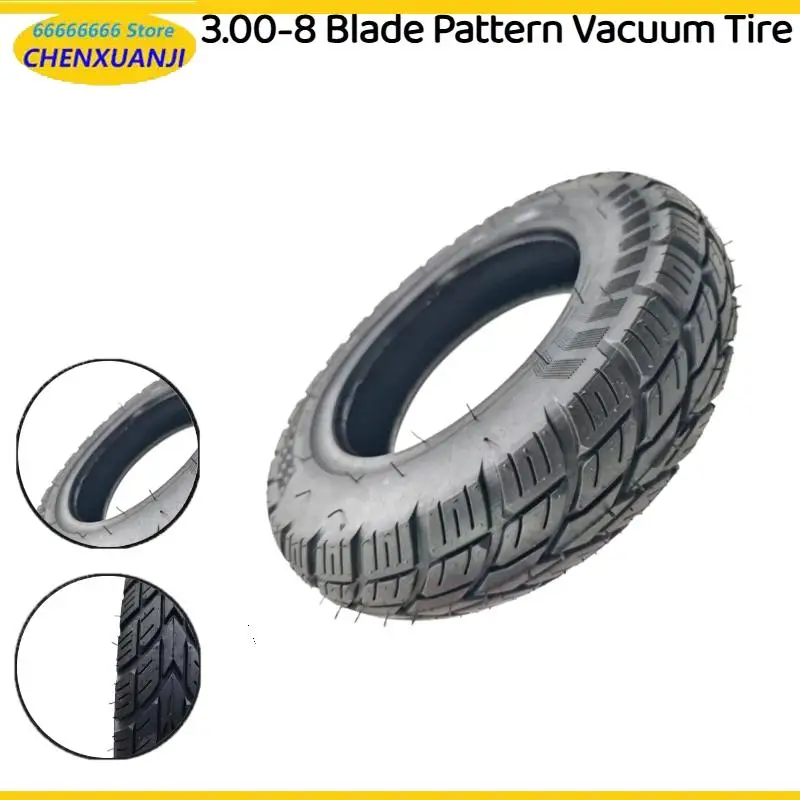 3.00-8 Blade Grain Tubeless Vacuum Tire for 8PR Reinforced Anti Puncture Rubber Tyre for Motorcycle Scooter