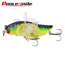 1 Pcs Propeller Popper Sea Fishing Lures 7.5cm 15.5g Top water Trolling Big Wobblers Artificial Bait With 4 # Hooks​ Crankbaits