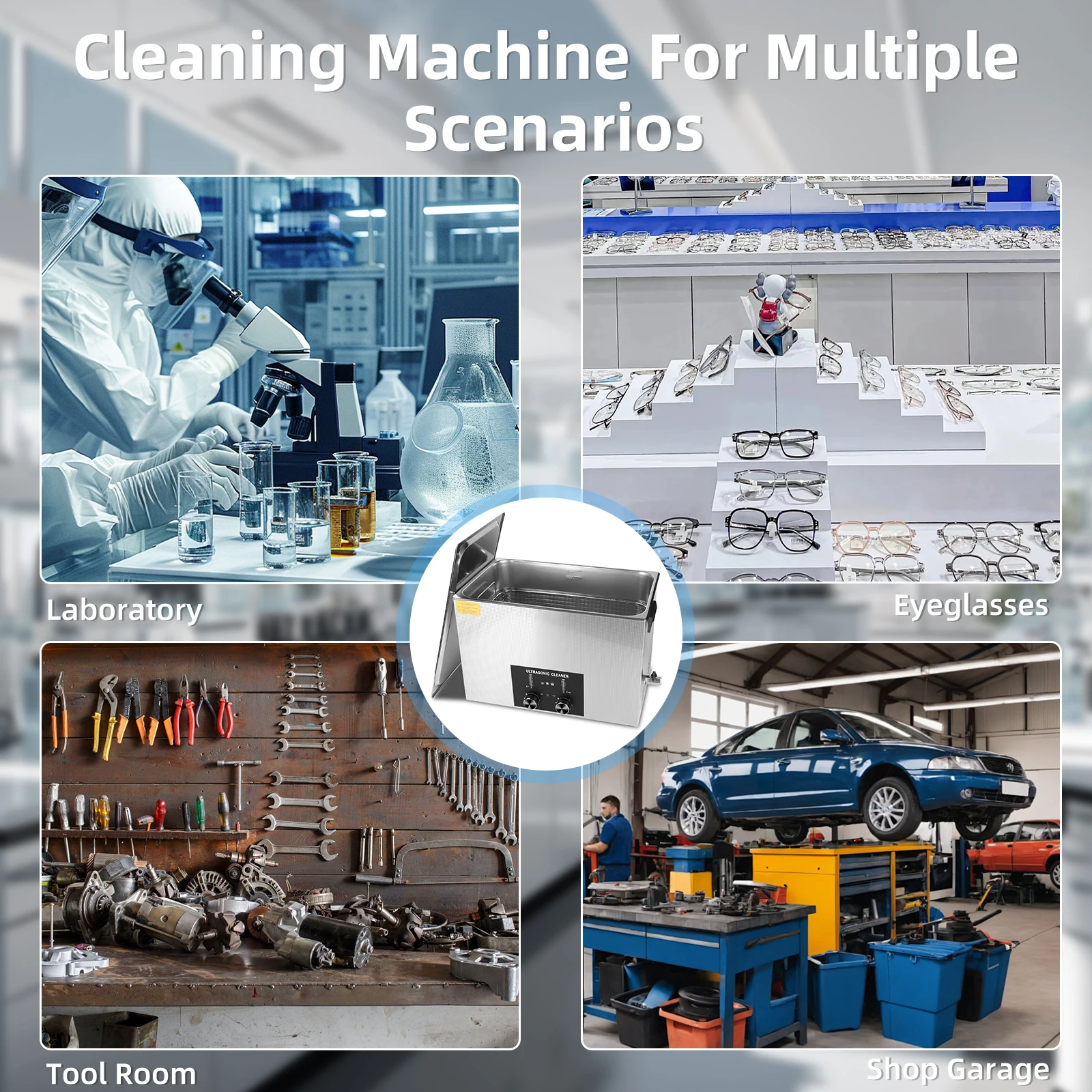 Limpador ultrassônico ACMESONIC 30L com aquecedor Degas Limpeza sônica para peças de joias de laboratório Bicicleta Moeda Dental