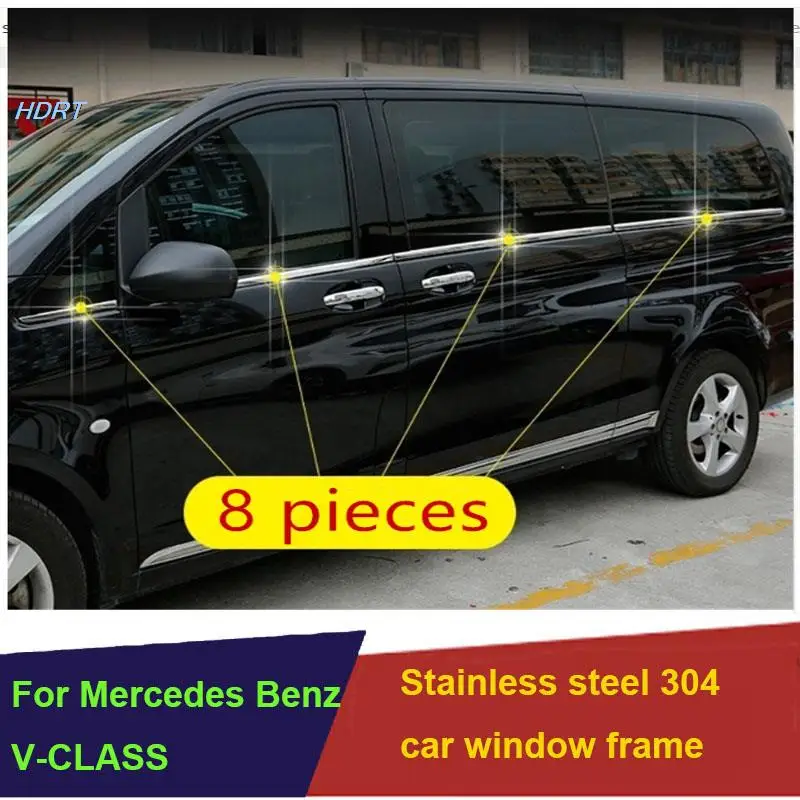

Нижняя отделка окна автомобиля из нержавеющей стали для Mercedes-Benz V-klase VITO W447 viano valente metris V250 V220 2015 2019