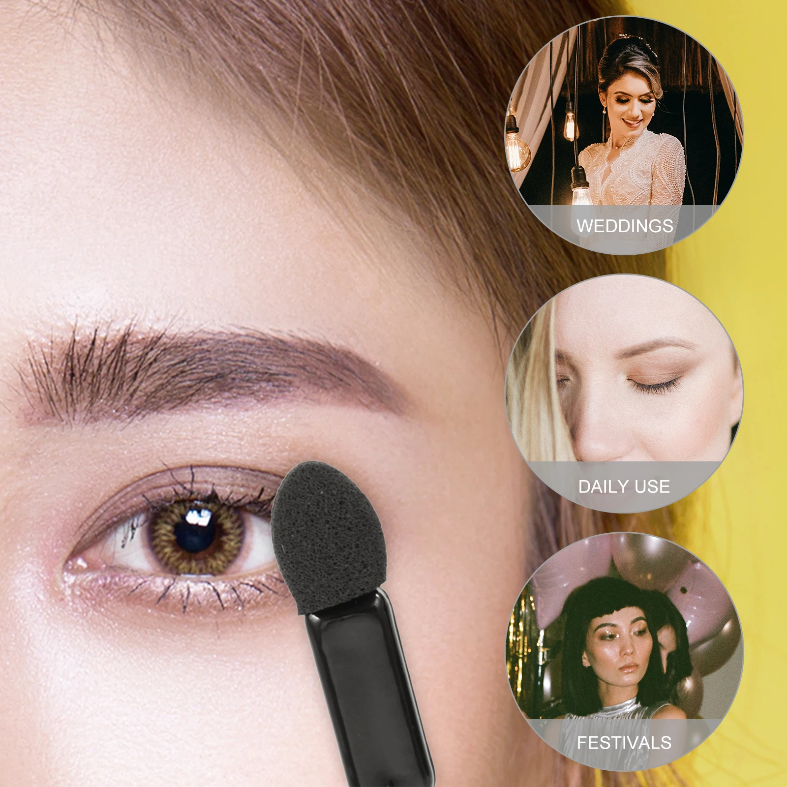 

100pcs Eyeshadow Stick Portable Makeup Tool For Smooth Application Travel Wedding Party Daily Use Brush