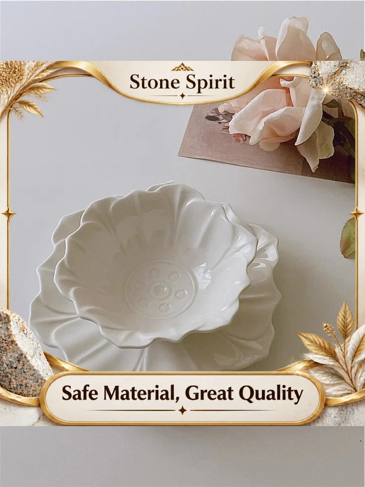 Vintage Embossed Flower Pattern Ceramic Bowl Dish, Dinner Plate Set, Household Breakfast Bowl, Dim Sum Plate, Kitchen Cutlery Se