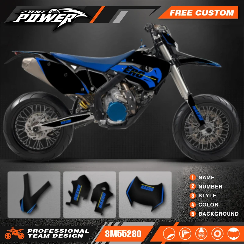 

Powerzone Motorcycle Graphics Decals Sticker Kits for HUSABERG TE FE 2009 2010 2011 2012 Background Custom Number Name 06