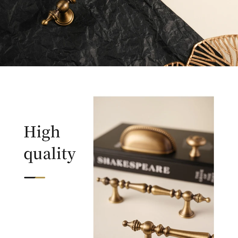 Antique brass crown cabinet handle product image 3
