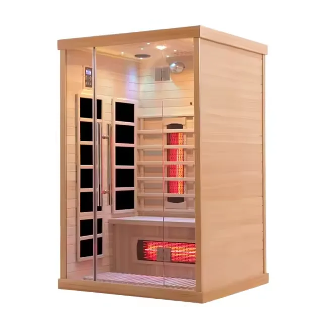 2 Person Far Infrared Sauna Detox Solid Wood Home Sauna Infrared Sauna
