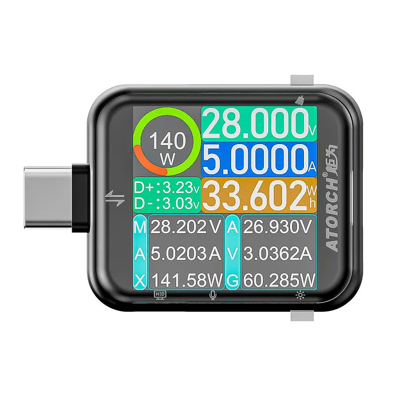 

T3 Touch Screen High Precision Type-c PD3.2 Tester USB Voltage Ammeter Charging Detector