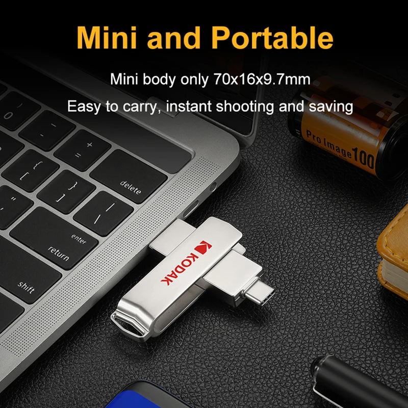 Imagem -04 - Kodak-super Usb 3.2 Metal Pen Drive Flash Drives Pendrive Alta Velocidade Ssd Portátil Memory Stick 256gb Novo