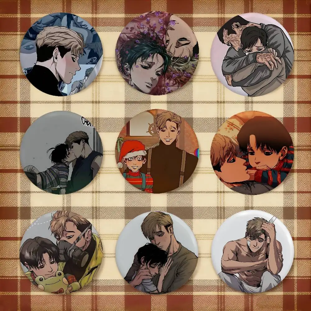 Comics K-Killing-S-Stalking Brooches Stylish Ornament Pins Exquisite Round Badge Bag Accessories Jewelry Gifts