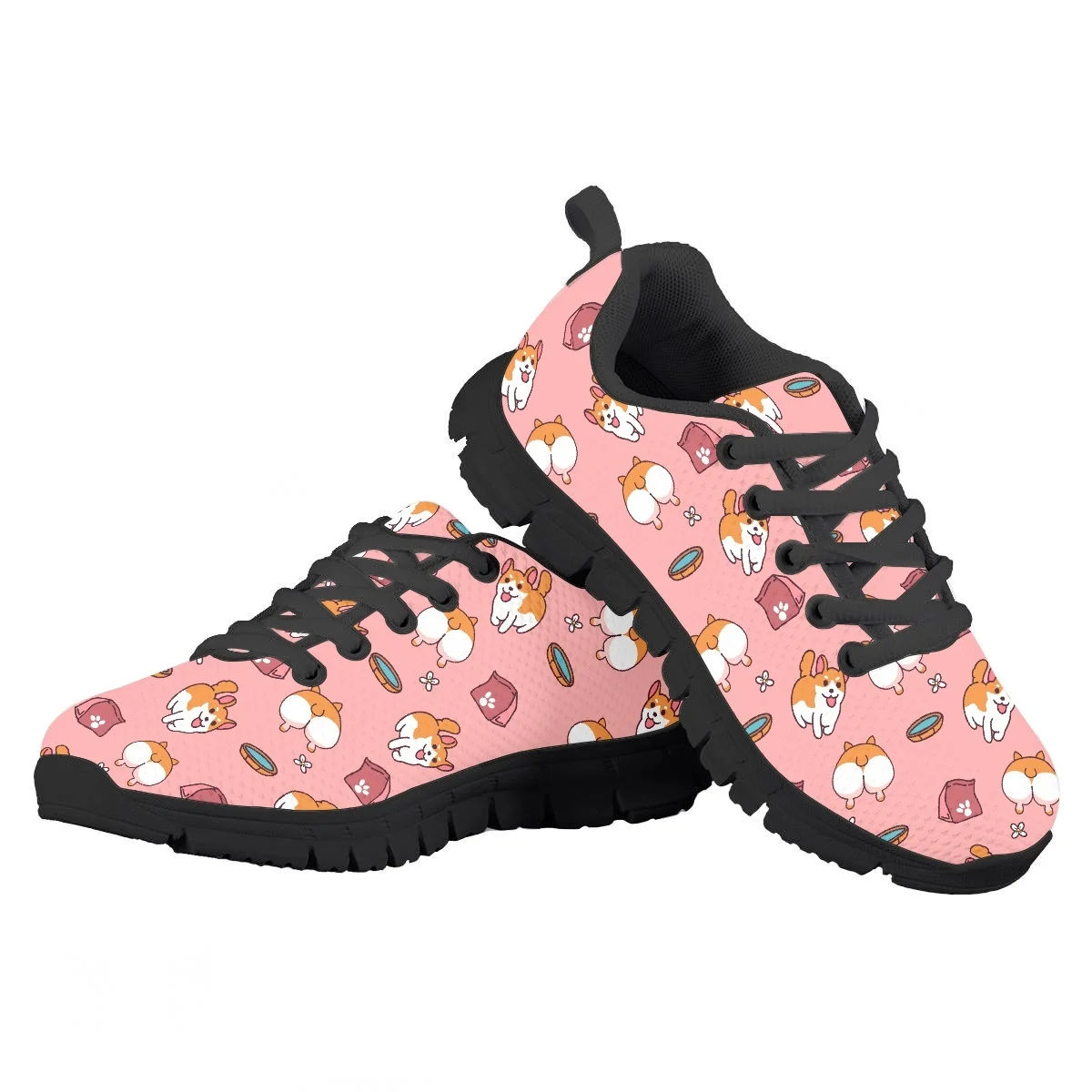 

Kawaii Corgi Children Running Shoes for Boys Girl Breathable Walking Sneakers Wear-Resistant Round Toe Jogging Flats Zapatillas