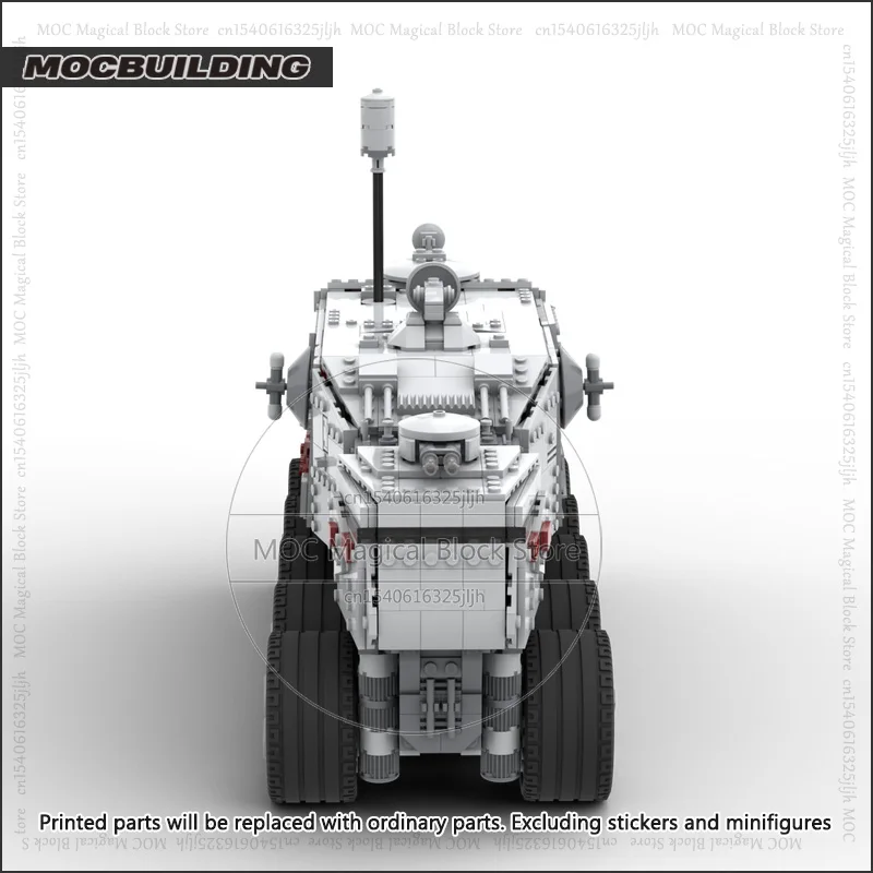 우주 영화 대한민국 육군 무기 터보 탱크 MOC 빌딩 블록, 중형 공격 수송 차량 수집 장난감, 전시 선물