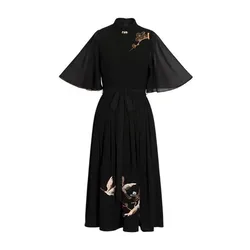 New Style Women Chiffon Dress Wedding Evening Party Long Dress Elegant Black Party Xxl 3XL 4XL Dresses for Women Plus Size