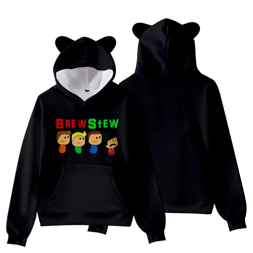 

Brewstew Cat Ear Hoodie Women Men Hooded Sweatshirt Casual Long Sleeve Unisex Pullover Clothes