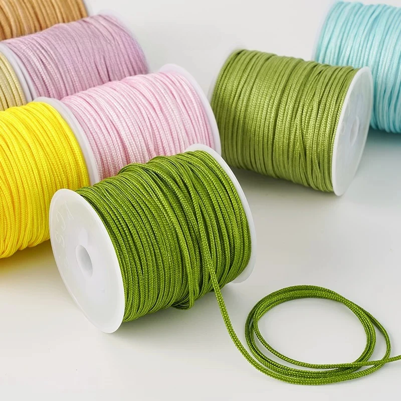 2Rolls 30m/roll 1.5mm Polyamide Thread Cord Bracelet String for DIY Chinese Knotting Cord Red Thread Beading Braided Ornament
