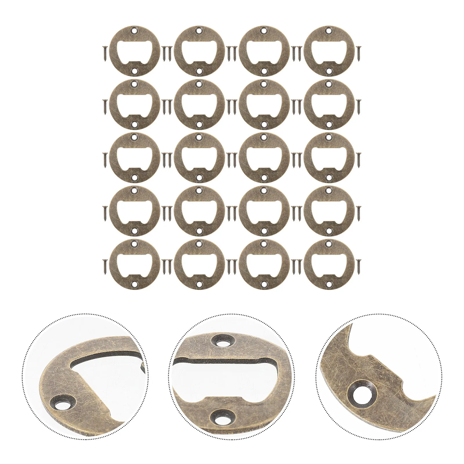 1Set Rust Resistant Bottle Opener Inset Kit Round Iron Insert for Opening Beer Bottles Cans Home Bar Party Travel Gift