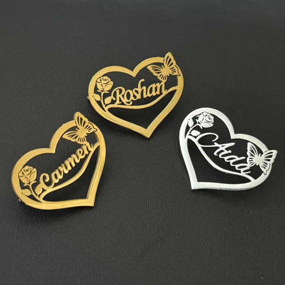 

Customized brooch, love brooch, rose butterfly brooch, personalized brooch, special gift