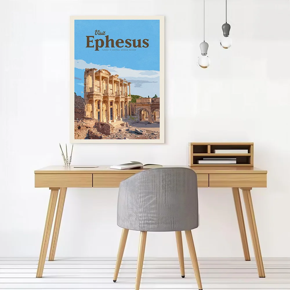 Visit Ephesus Canvas Wall Art Poster Custom Wall Paintings Personalized Photo Printing for Decoration Living Room Vintage Decor