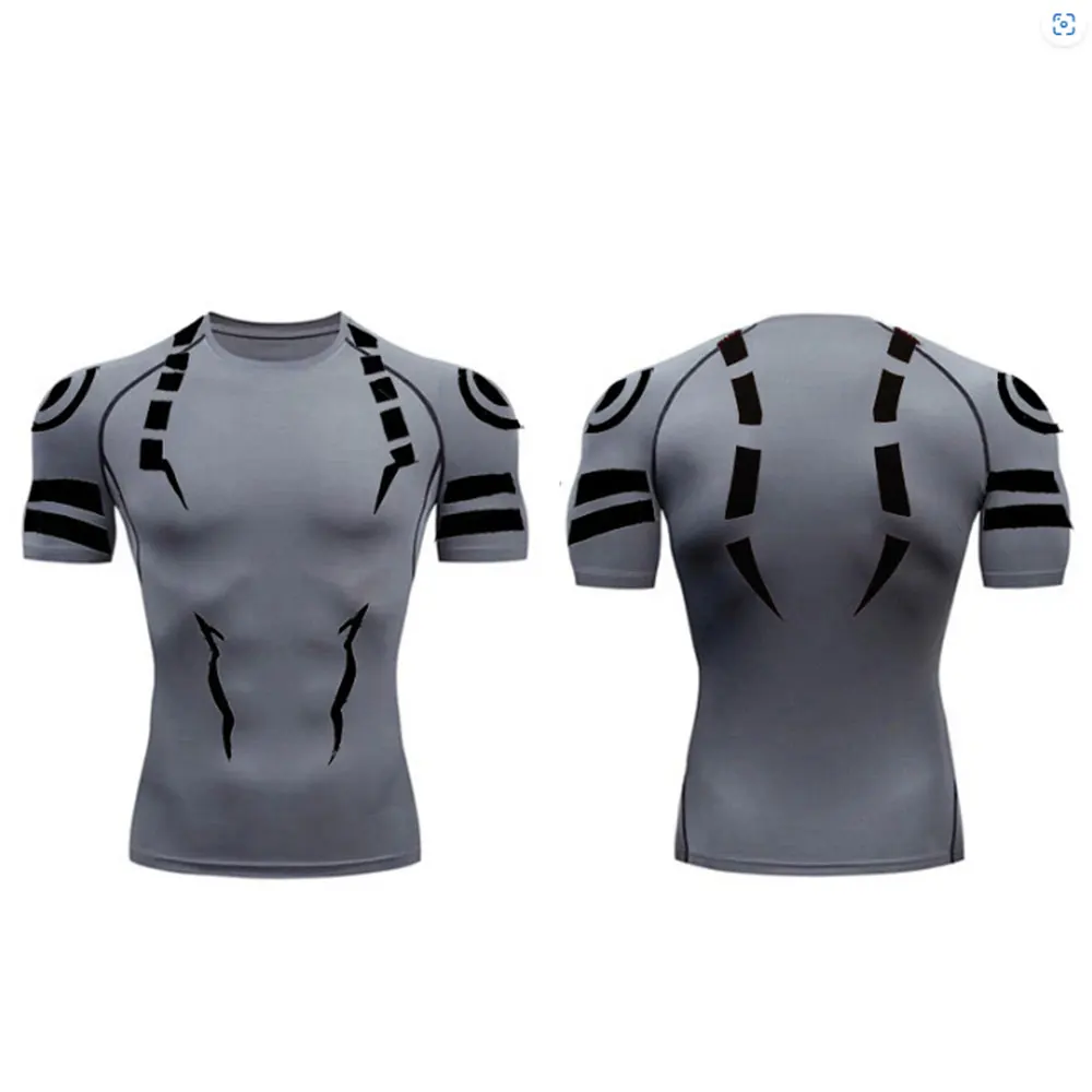 Anime Jujutsu Kaisen Compression T Shirt Men 3D Print Sukuna Breathable Football Fitness Tight Sportswear Quick Dry Riding Tops image 6