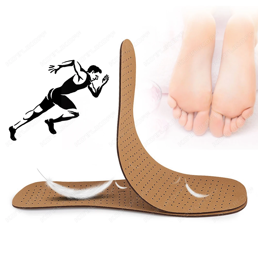 Breathable Ultra Thin Deodorant PU Leather Insoles Absorb Sweat Replacement Inner Soles Shoes Insole Foot Shoes Pad