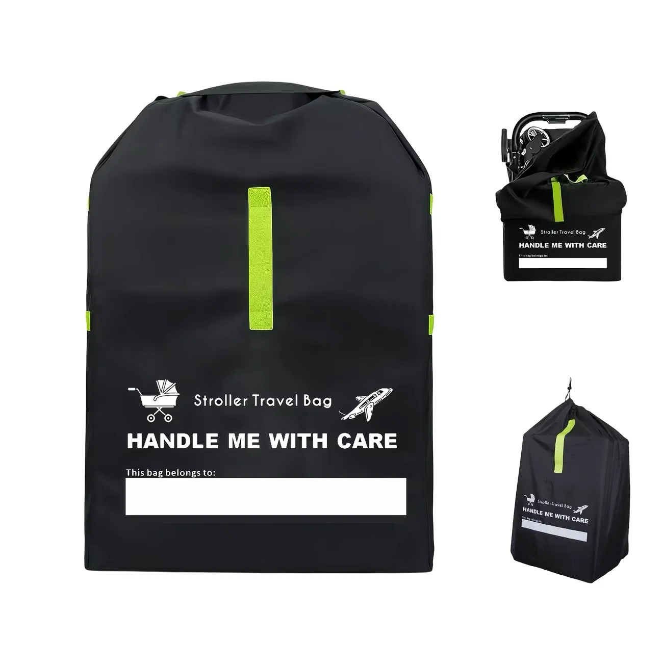Extra Large Stroller Cover for Airplane - Heavy Duty Storage Bag with Padding, Universal Fit Travel Gear Essentials Black