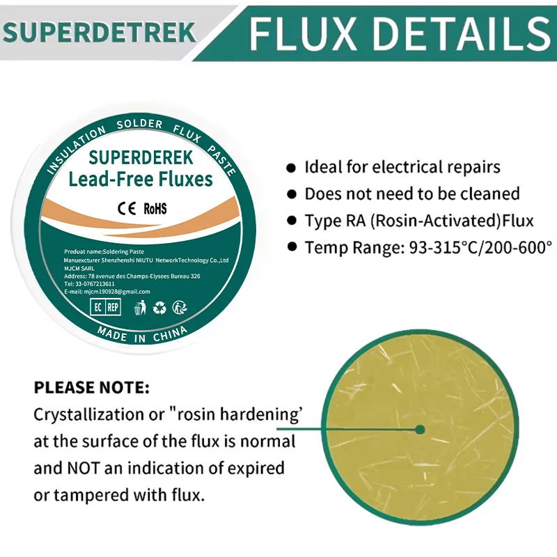 Pâte à souder 35-300g, Flux de colophane, Flux de soudure pour l'électronique, aucun Flux propre pour le soudage de circuits électroniques