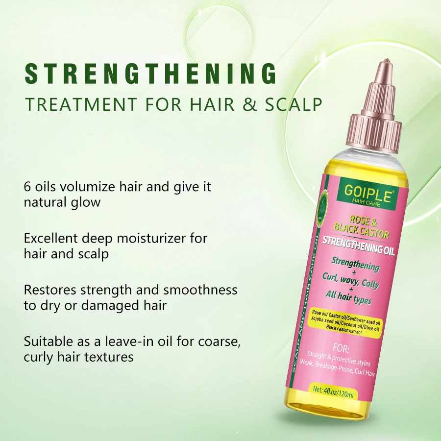زيت تقوية الخروع الوردي والأسود الطبيعي، إصلاح الترطيب العميق، ينتهي الانقسام، زيت بلسم فروة الرأس للشعر الجاف التالف #3